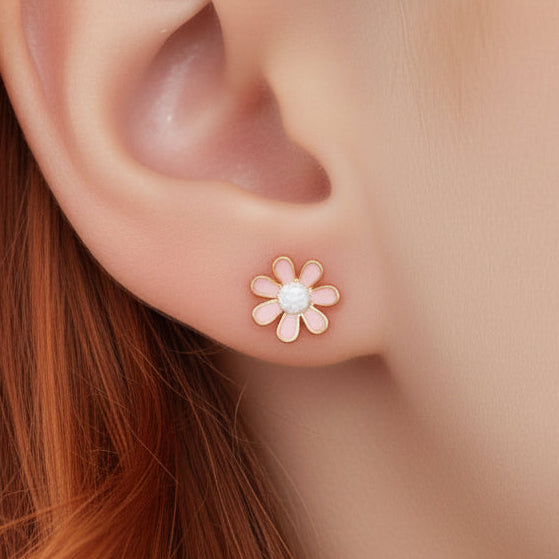 Pink Daisy Screwbacks