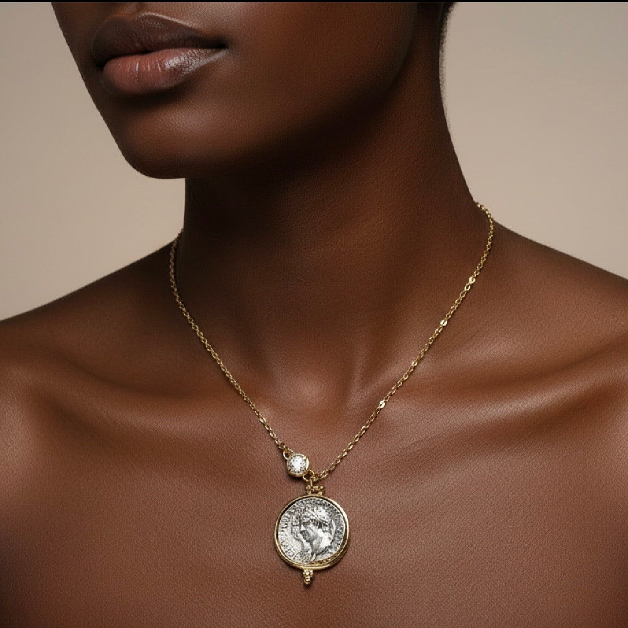 Face Coin Necklace