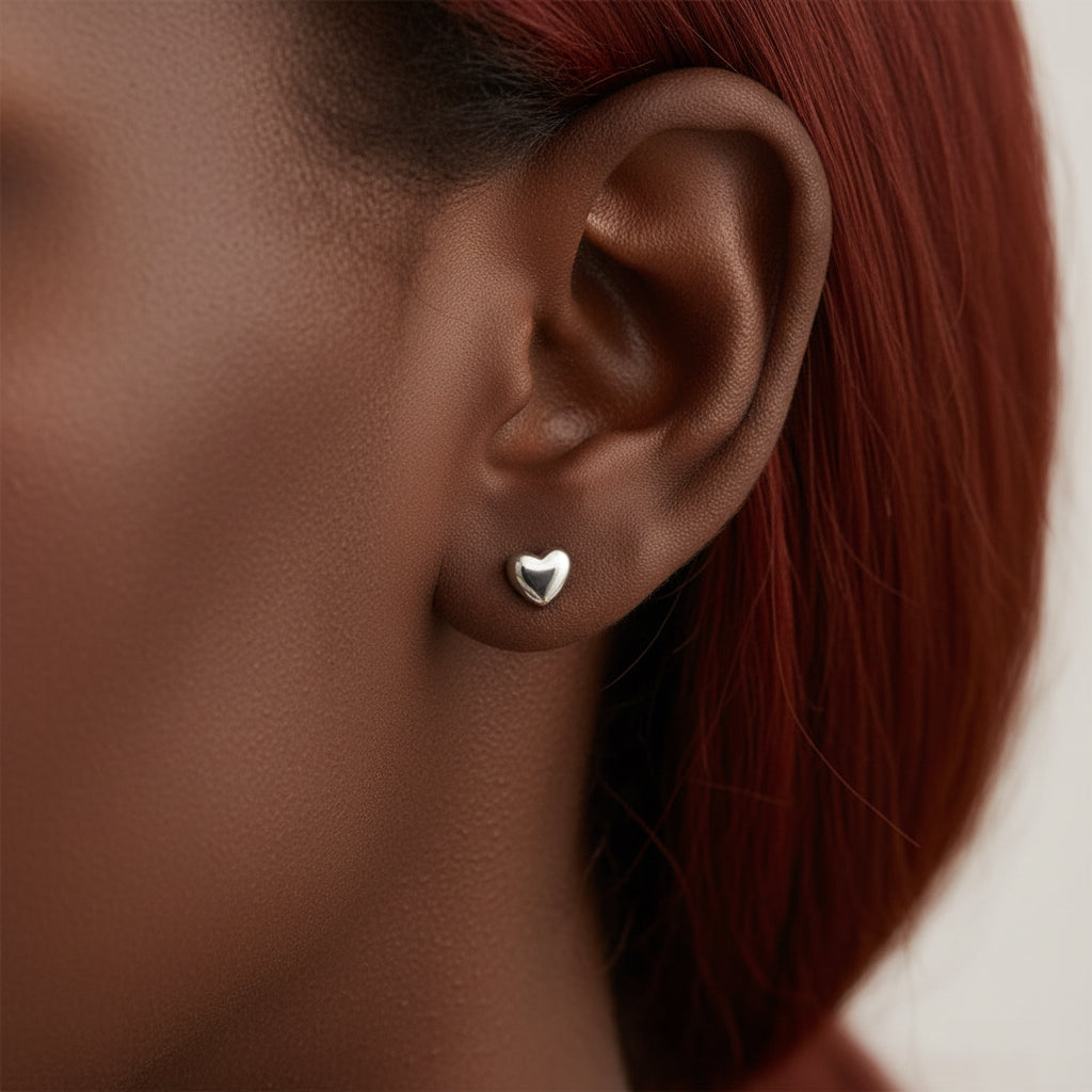 Silver Heart Screwbacks