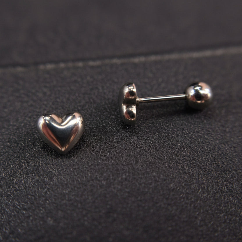 Silver Heart Screwbacks