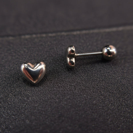 Silver Heart Screwbacks