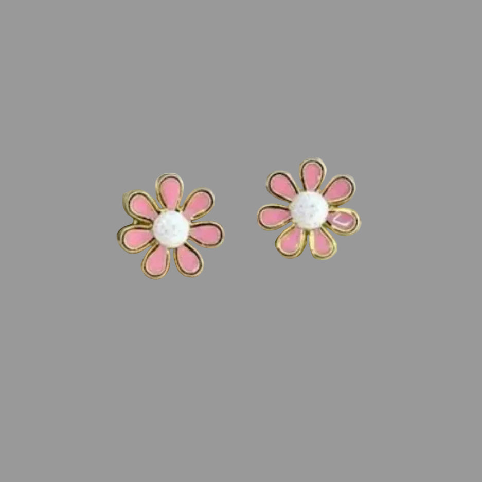 Pink Daisy Screwbacks