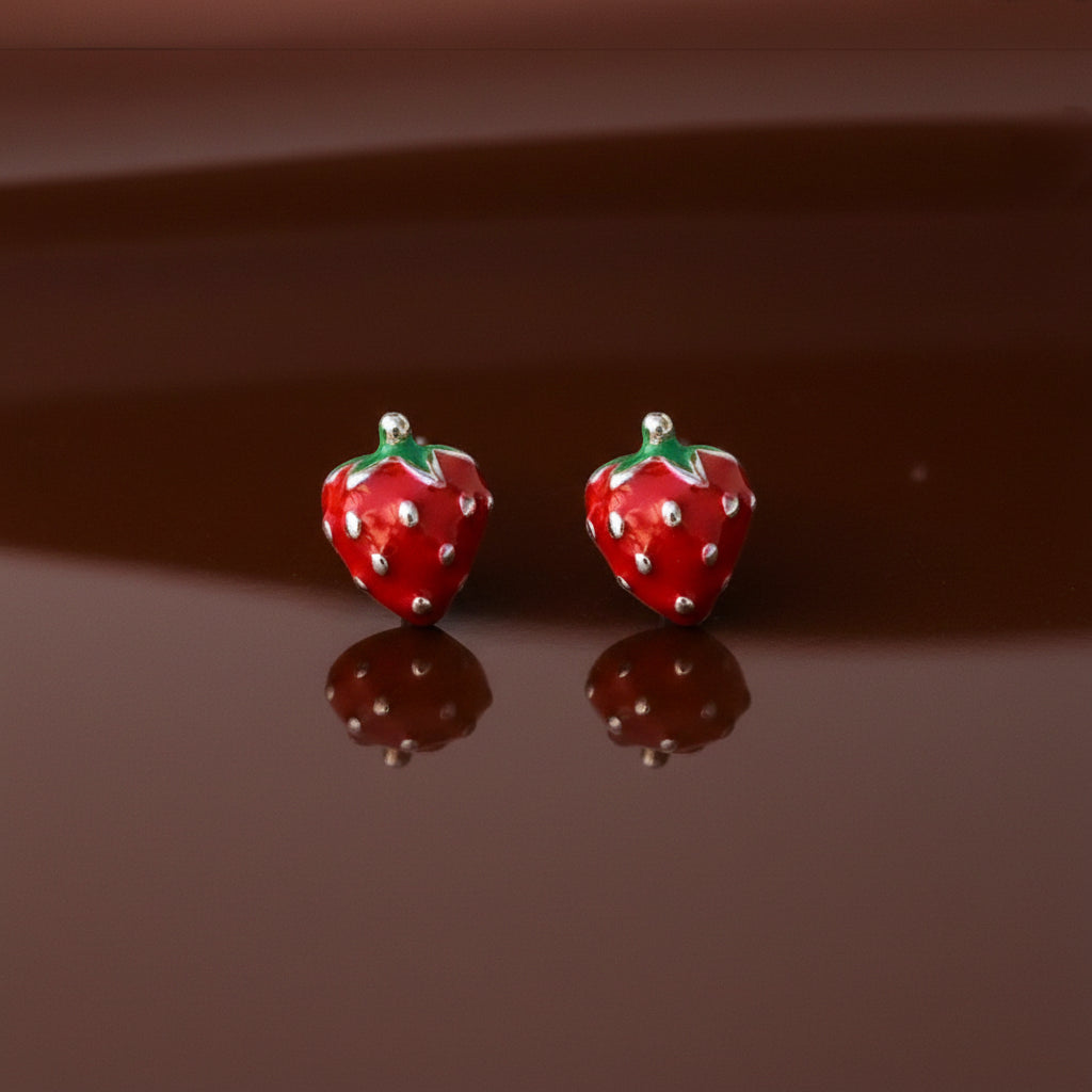 Enamel Strawberry Studs