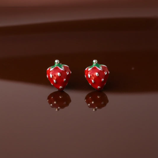 Enamel Strawberry Studs