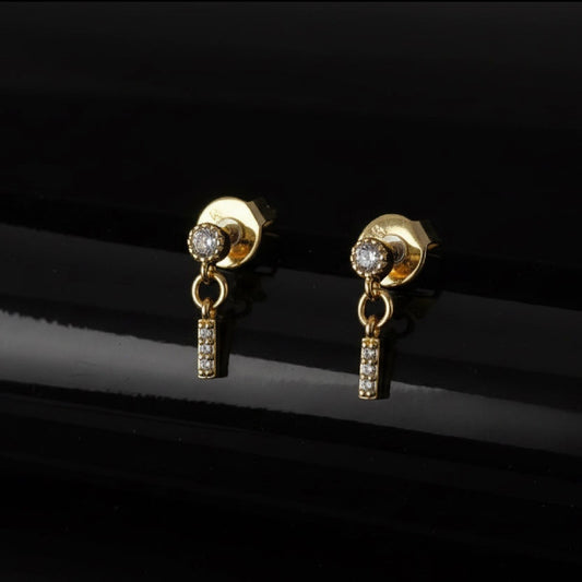 Gold Dangle Studs
