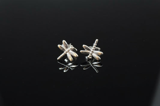Silver Dragonfly Stud