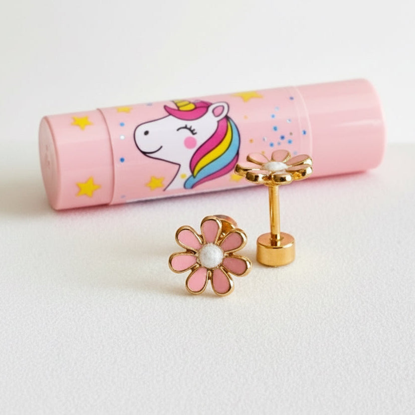 Pink Daisy Screwbacks